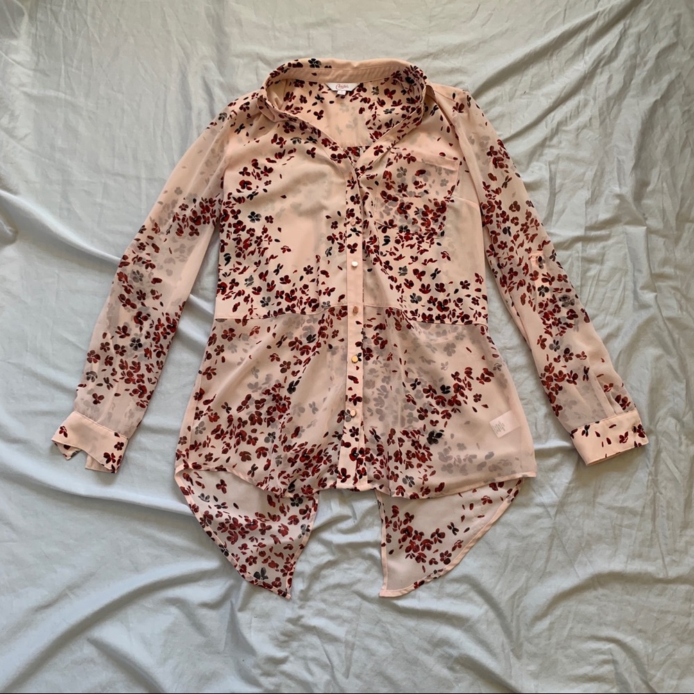 Candies Pink Floral Button Down